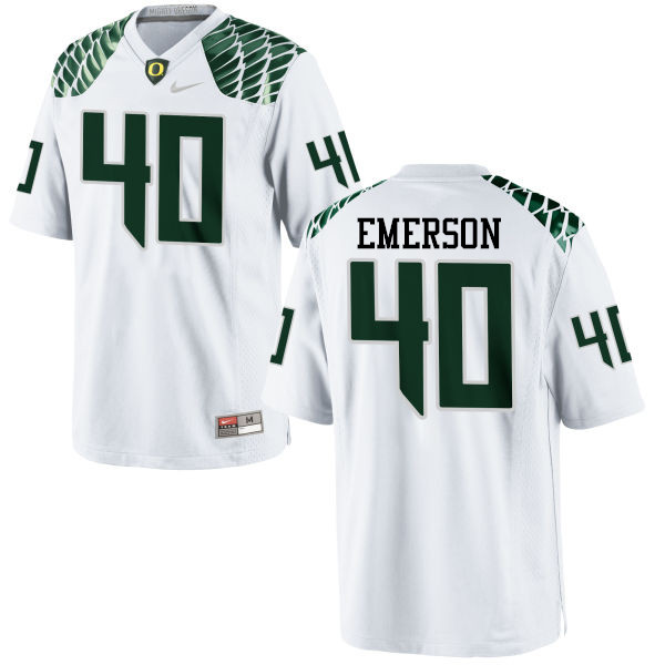Men #40 Zach Emerson Oregon Ducks College Football Jerseys-White